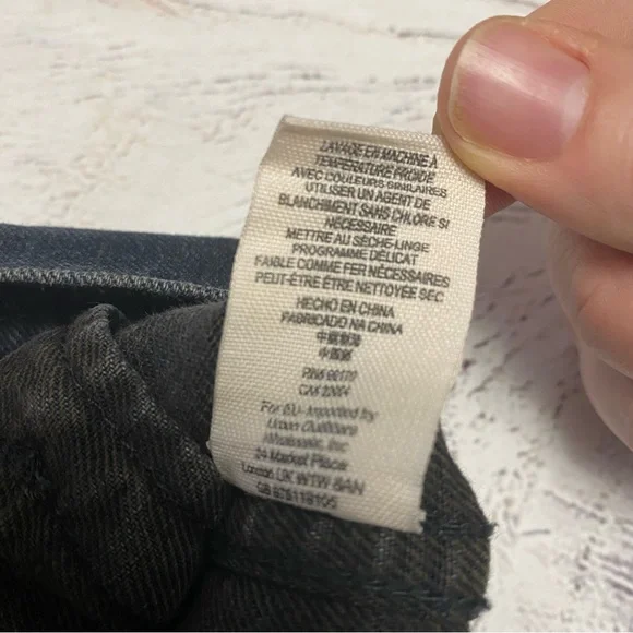 Free People Hooded Denim Knit Jacket in Dark Blue/Black with Gray Medium - Picture 9 of 10